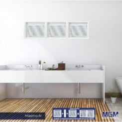 Janela Máximo Ar Minas Sul Com Grade Quadriculada Vidro Aço Mini Boreal Branco MGM 60x80x12cm