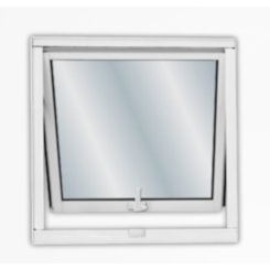 Janela Máximo Ar Soft Em Alumínio Vidro Liso Branco MGM 60x60cm Janela Máximo Ar Soft Em Alumínio Vidro Liso Branco MGM 60x60cm
