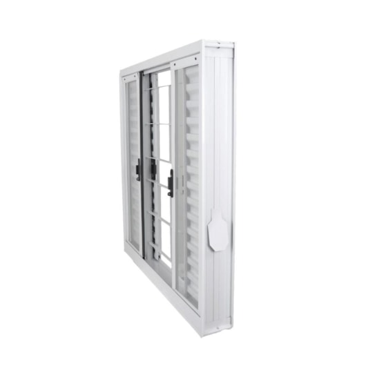 Janela Veneziana 6 Folhas Grade Quadriculada Com Vidro Branco MGM 120x150x12cm - Imagem principal - c76a2aa5-a08e-4f47-bb13-c504f283655d