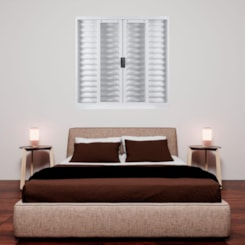 Janela Veneziana 6 Folhas Sem Vidro Aço Minas Sul Branco MGM 120x200x12cm