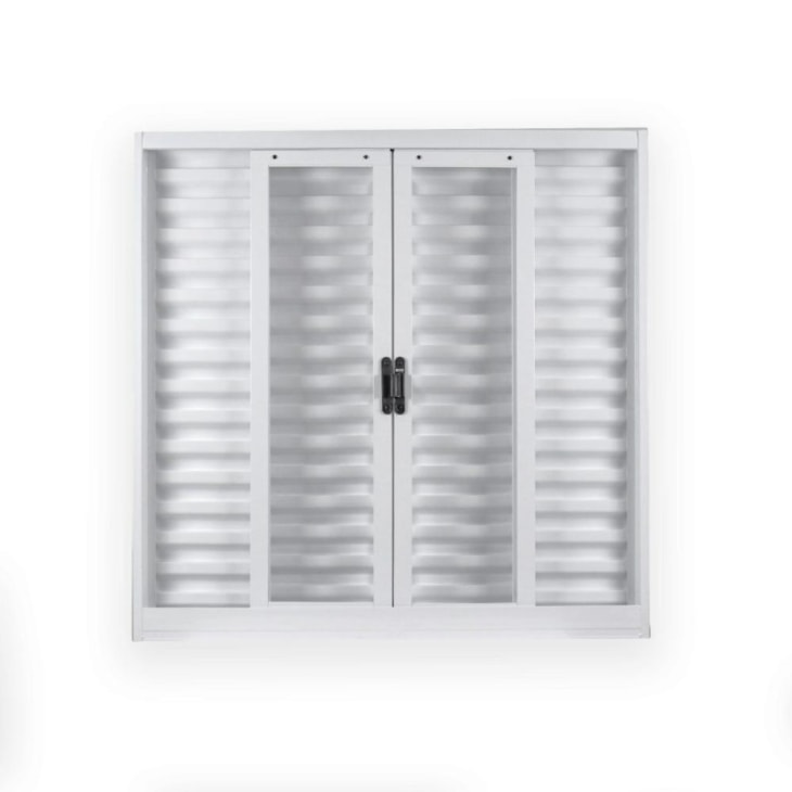 Janela Veneziana 6 Folhas Sem Vidro Aço Minas Sul Branco MGM 120x200x12cm