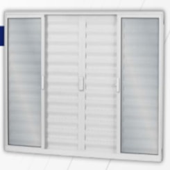 Janela Veneziana 6 Folhas Soft Vidro Mini Boreal Branco MGM 100x150cm