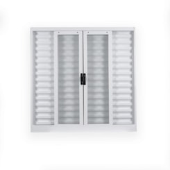 Janela Veneziana 6 Folhas Vidro Liso Aço Minas Sul Branco MGM 100x150x12cm