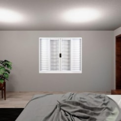 Janela Veneziana 6 Folhas Vidro Liso Minas Sul Aço Branco MGM 120x200cm
