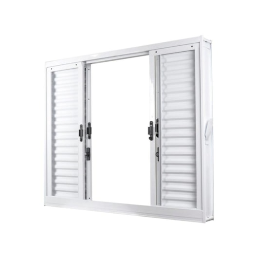 Janela Veneziana 6 Folhas Vidro Liso Minas Sul Aço Branco MGM 120x200cm - Imagem principal - 5373ef58-3842-4775-baeb-4b791c60ff8b