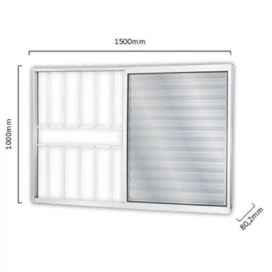 Janela Veneziana De Alumínio 3 Folhas Vidro Liso Soft Branco Mgm 100x150cm - Imagem principal - b3d3ac99-fe80-4cad-95ab-fc20bed62a05