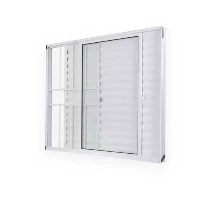 Janela Veneziana De Alumínio 6 Folhas Vidro Liso Soft Branco 100x150cm Mgm