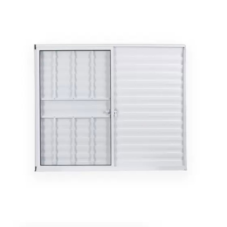 Janela Veneziana De Alumínio 6 Folhas Vidro Liso Soft Branco 100x150cm Mgm