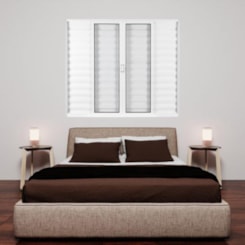 Janela Veneziana De Alumínio 6 Folhas Vidro Liso Soft Branco MGM 100x150cm