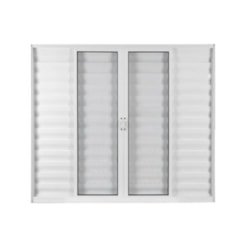 Janela Veneziana De Alumínio 6 Folhas Vidro Liso Soft Branco MGM 100x150cm