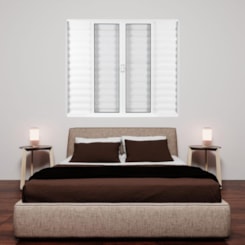 Janela Veneziana  De Alumínio 6 Folhas Vidro Liso Soft Branco Mgm 120x200cm