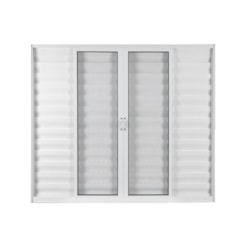 Janela Veneziana  De Alumínio 6 Folhas Vidro Liso Soft Branco Mgm 120x200cm