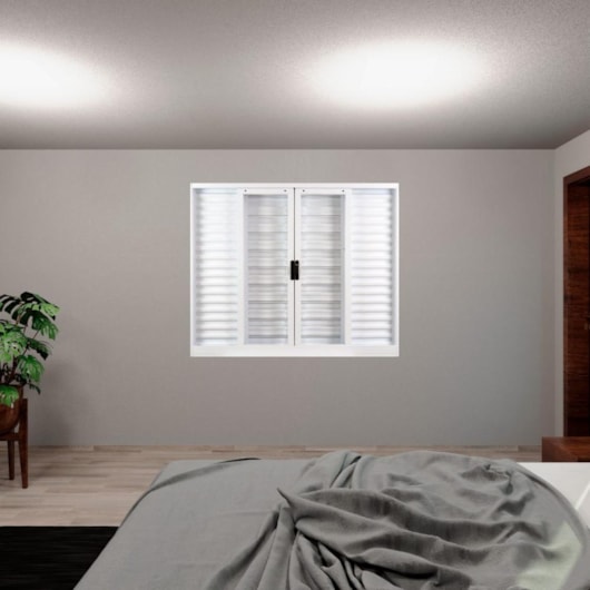 Janela Veneziana De Alumínio 6 Folhas Vidro Liso Soft Plus Branco Mgm 100x150cm - Imagem principal - 872575b8-80d4-4867-adc6-84437c4269c9