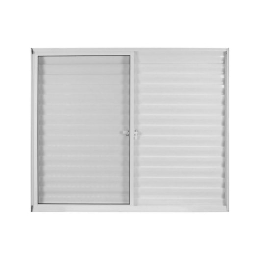 Janela Veneziana De Correr 3 folhas e 1 Fixa Vidro Liso Soft Plus Branco MGM 100x100cm - Imagem principal - 5a898703-c597-499e-a2aa-87afe01d87b2