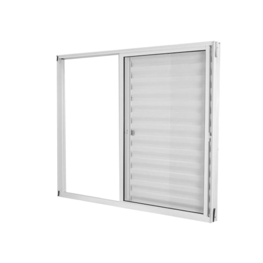 Janela Veneziana De Correr 3 folhas e 1 Fixa  Vidro Mini Boreal Soft Branco MGM 100x100cm - Imagem principal - baa21db0-8029-4a24-a0ed-54e2c480d3f3
