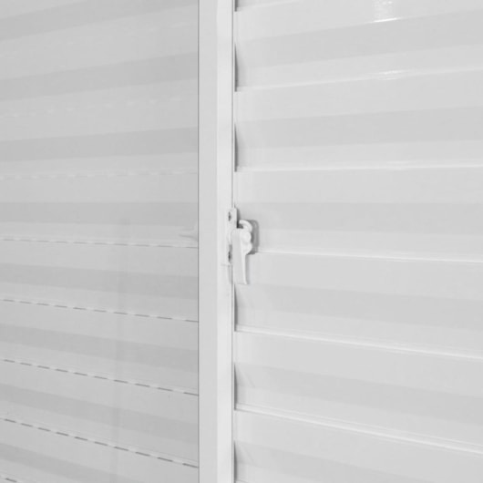 Janela Veneziana De Correr 3 folhas e 1 Fixa  Vidro Mini Boreal Soft Branco MGM 100x100cm - Imagem principal - 6c2c58bb-dfa8-4d01-908e-4c2097f5b4ec