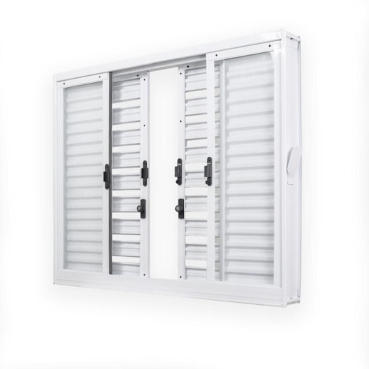 Janela Veneziana Ecoflex 3 Folhas Vidro Em Aço Minas Sul Branco MGM 120x150xcm - Imagem principal - 53b76fe3-a232-47b0-9d57-bdc42dd26750