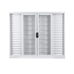 Janela Veneziana Ecoflex 3 Folhas Vidro Em Aço Minas Sul Branco MGM 120x150xcm