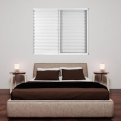 Janela Veneziana Soft 3 Folhas Embalagem Plástica Vidro Liso Branco MGM 100x120cm