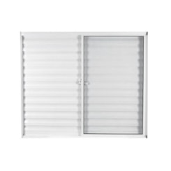 Janela Veneziana Soft 3 Folhas Embalagem Plástica Vidro Liso Branco MGM 100x120cm