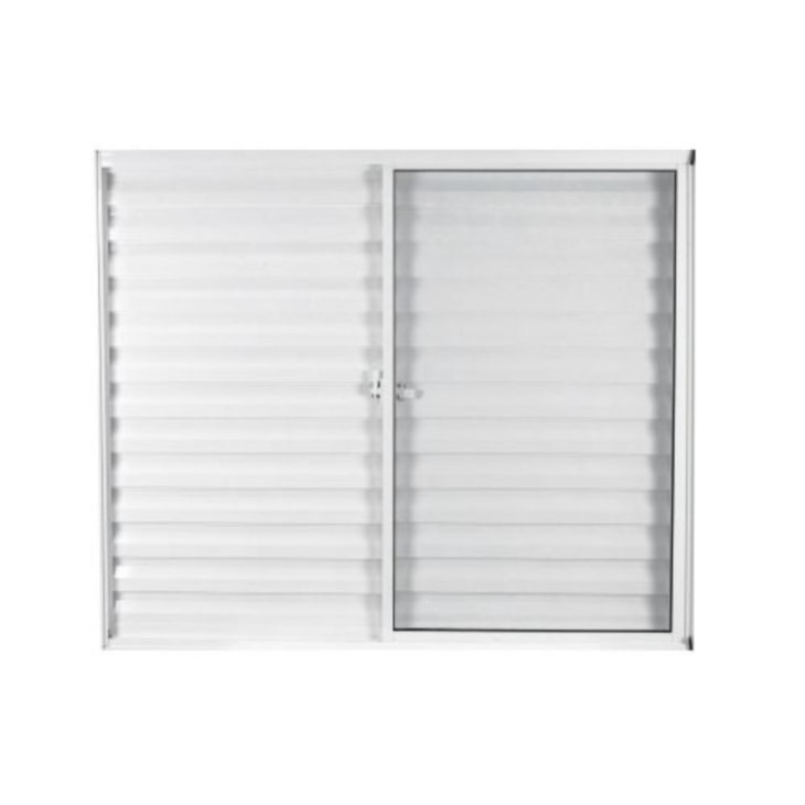 Janela Veneziana Soft 3 Folhas Embalagem Plástica Vidro Liso Branco MGM 100x120cm