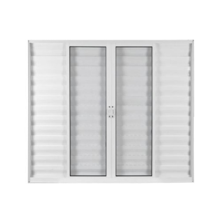 Janela Veneziana Soft 6 Folhas Vidro Liso Em Alumínio Branco MGM 100X120cm