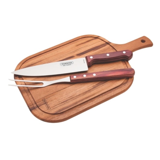 Jogo De Churrasco Em Inox Com 3 Peças Tramontina Polywood 21198/714 - Imagem principal - 65489a08-ab35-4861-bcbd-d59744c7230c