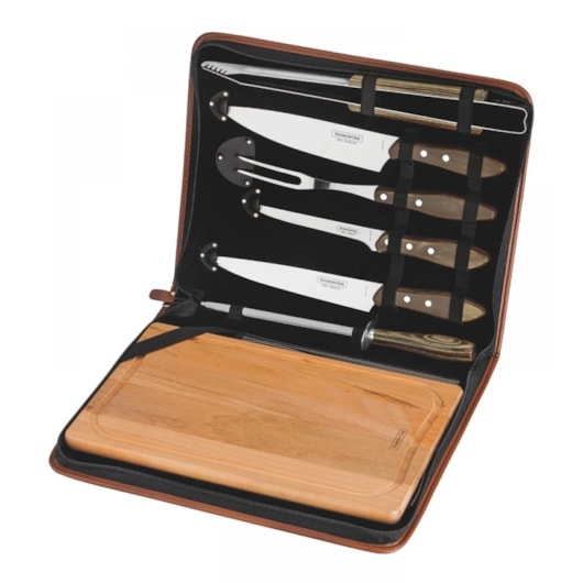 Jogo De Churrasco Em Inox Com 8 Peças Tramontina Polywood 21198/965 - Imagem principal - 9a1e16e8-17d7-424f-8fdc-8e4e8fcfcfad