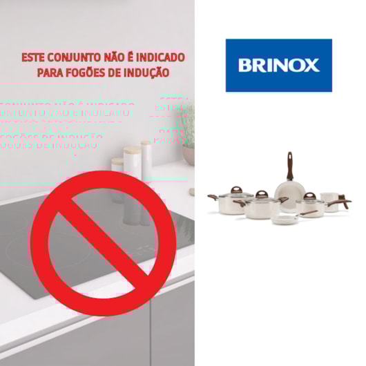 Jogo de Panelas 6 Peças Ceramic Life Smart Plus Vanilla Brinox - Imagem principal - e24a91c8-6d78-4491-af34-8f544d41be07