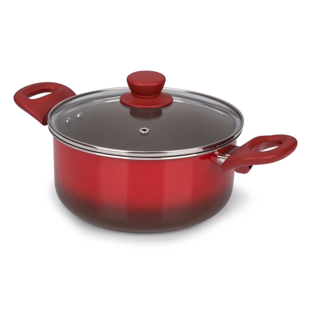Jogo de Panelas Antiaderente Life Easy 7 Peças Vermelho Brinox