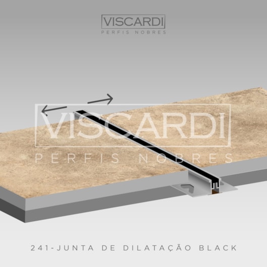 Junta De Dilatação P/ Piso Black Alumínio E Borracha Viscardi 2,5 m - Imagem principal - d3700f07-791f-4e5a-b7d8-e5734cd2a0e1