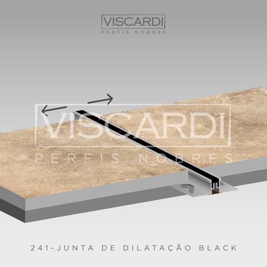 Junta De Dilatação P/ Piso Black Alumínio E Borracha Viscardi - Imagem principal - afeeba4f-2acb-4bcd-85a7-ea75f2a696a3