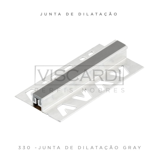 Junta De Dilatação P/ Piso Gray Alumínio E Borracha Viscardi 2,5 m - Imagem principal - 2d25711e-d171-4e6d-8365-0c8e29275465