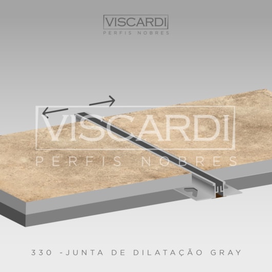 Junta De Dilatação P/ Piso Gray Alumínio E Borracha Viscardi 2,5 m - Imagem principal - c8a07cfe-7761-4282-b5b5-6726fc26c4bb