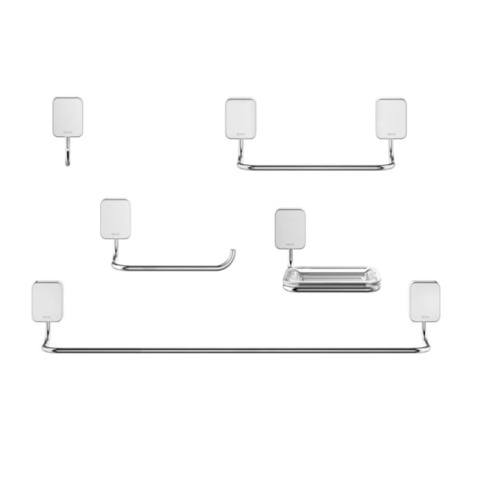 Kit Acessórios 5 peças Pop Cromado Docol - Imagem principal - 2dd81511-4bae-4192-82cb-05464c091306