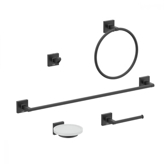 Kit Acessórios Com 5 Peças Up Preto Matte Celite - Imagem principal - fceaca73-c6f7-4b8e-9ce6-4d99a68b181e