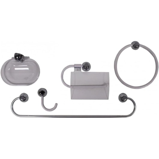 Kit Acessórios Para Banheiro 5 Peças Branco Japi - Imagem principal - 17d5aebb-f54d-40e7-b15a-e711674a1319