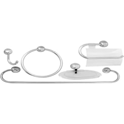 Kit Acessórios Para Banheiro 5 Peças Cromado Japi