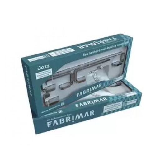Kit Acessórios Para Banheiro Jazz Com 5 Peças Cromado Fabrimar - Imagem principal - 41cda300-b354-4d50-9275-7b5618db4260
