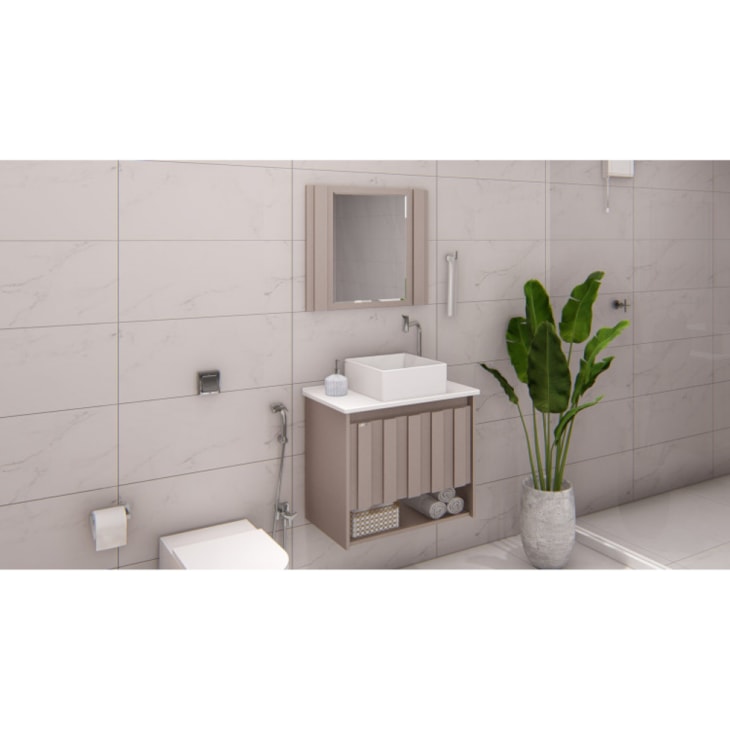 Kit Armário Treviso Com Pia Quinto Gianduia Rorato 63cm