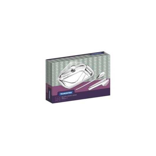 Kit Assar E Servir Cosmos Inox Tramontina 3 Peças - Imagem principal - f1c661bf-226d-43db-a5b8-e7199099c723
