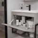 Kit Banheiro Metalo 60cm com Lavatório e Espelho MDF Metalon Cimento - fc69030b-3ed3-4fad-8928-2755988f07e3