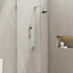 Kit Chuveiro De Parede Com Desviador E Ducha Manual Acqua Plus Cromado Deca