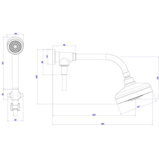 Kit Chuveiro De Parede Com Desviador E Ducha Manual Acqua Plus Cromado Deca - Imagem principal - 8fa2e9b6-d9a6-4437-addd-be09cd3571a5