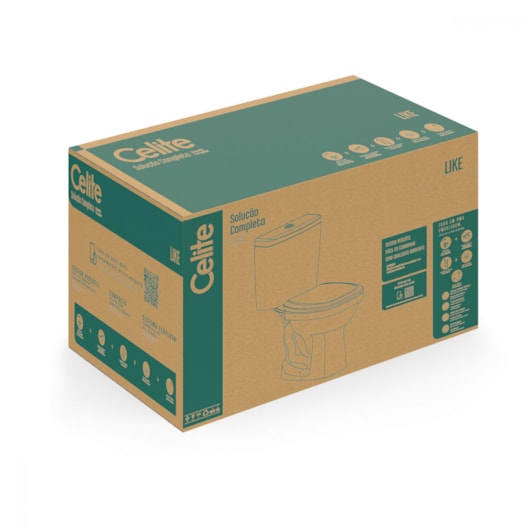 Kit Completo Vaso Sanitário Com Assento PP E Acessórios Com Caixa Acoplada Like Branco Celite - Imagem principal - 2435b60e-6504-4b9d-ad4d-e2bcaa3b406f