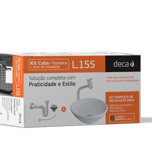 Kit Cuba De Apoio L155 Com Torneira Link Bica Alta Deca - Imagem principal - b2a9795f-499c-4979-b36e-ecda81d20a14