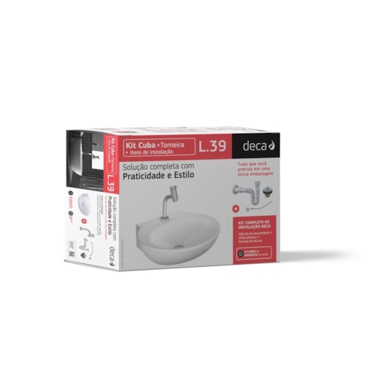 Kit Cuba De Apoio L39 Com Torneira Link Bica Alta Deca - Imagem principal - acd78ff4-0fda-40a3-97aa-faf7e5335929