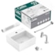 Kit Cuba de Apoio Quadrada Com Mesa Q6 35x35cm Branco Brilho com Torneira de Bica Baixa Cromada e Itens de Instalação Basic Celite - 96ca3ef1-a4bf-404c-86b4-f3080b8ebebd