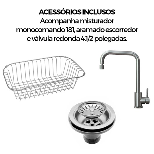 Kit Cuba Funzionale Com Acessórios + Misturador Monocomando Debacco - Imagem principal - 70ba6e7f-67b0-43b8-924f-ff1a895ba4ec