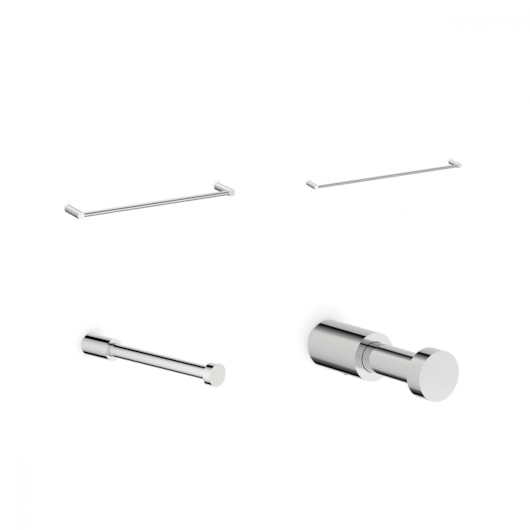 Kit De Acessórios 4 Peças Flow Cromado Celite - Imagem principal - 7f4963e4-9fe0-4dc1-8a47-2d943d9ba667